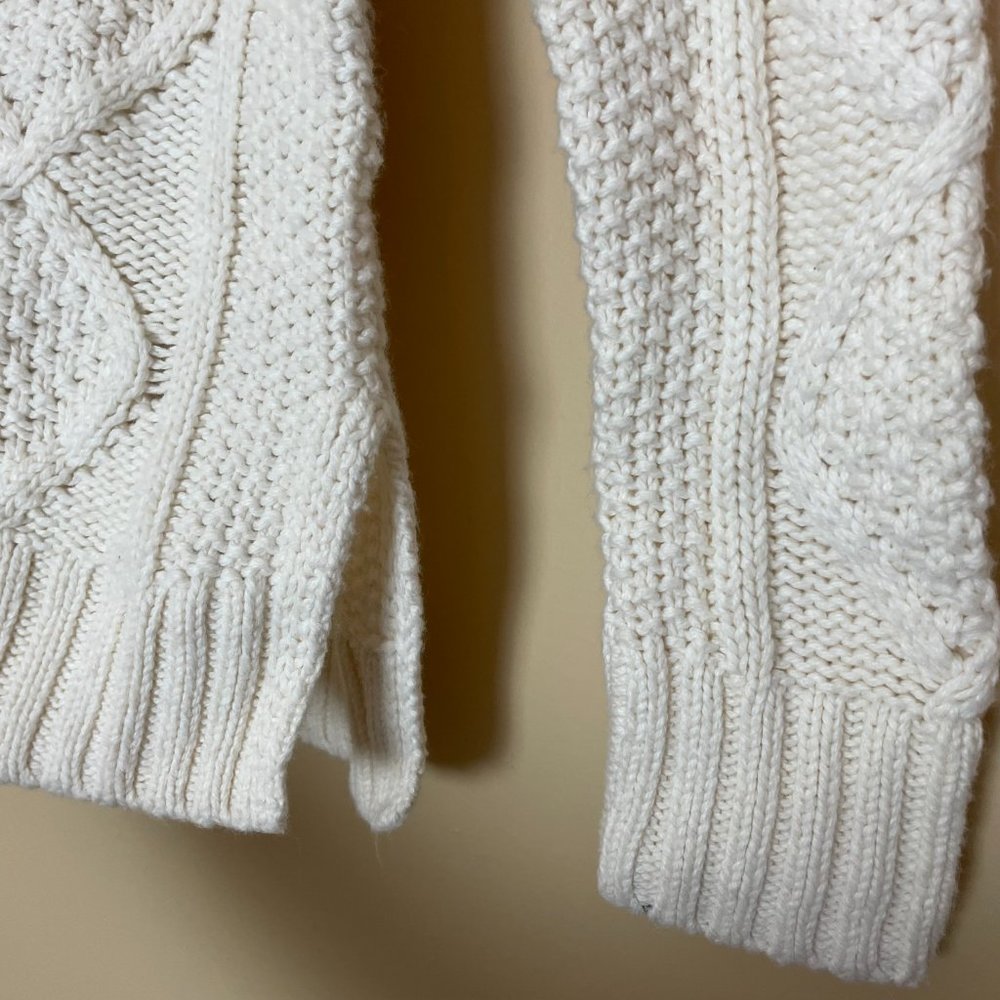Madewell Cable Knit Fishermen Sweater XXS NWT Neutral Old Money Quiet Luxury - Picture 7 of 8